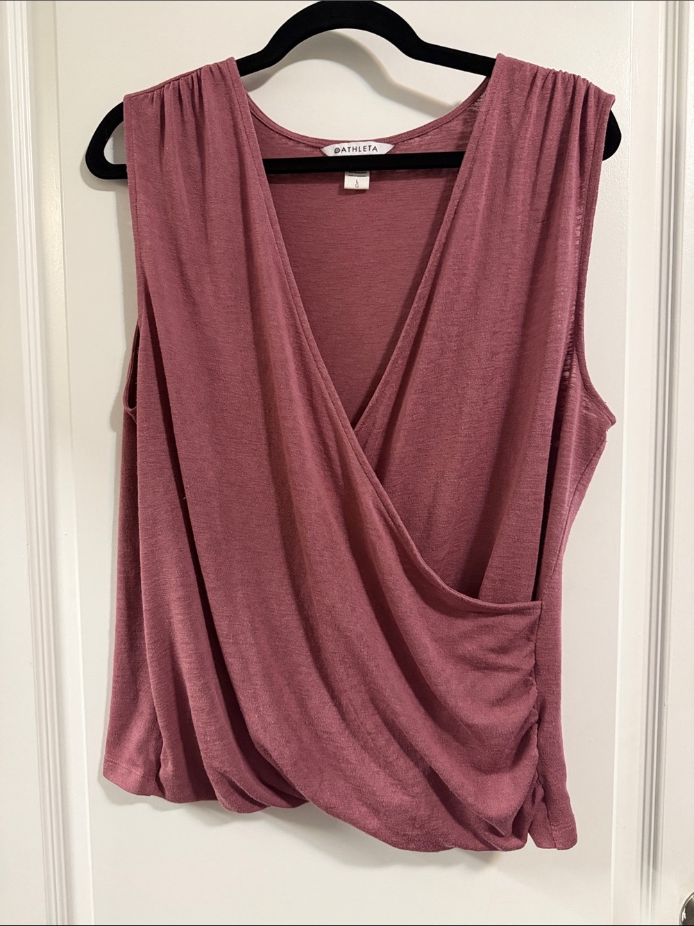 Athleta Dusty Rose Draped Surplice Sleeveless Top
